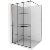Mexen Kioto+ panneau de douche avec étagère Walk-in 100 x 200 cm, motif noir, or rose - 800-100-121-60-77