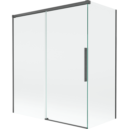 Mexen Rox paravent de baignoire coulissant à 2 panneaux 140 + 70 x 150 cm, transparent, gris chaud brossé - 8C9-140-070-66-00