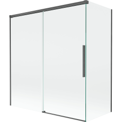 Mexen Rox paroi de douche coulissante à 2 vantaux 150 + 70 x 150 cm, transparent, gris canon brossé - 8C9-150-070-66-00
