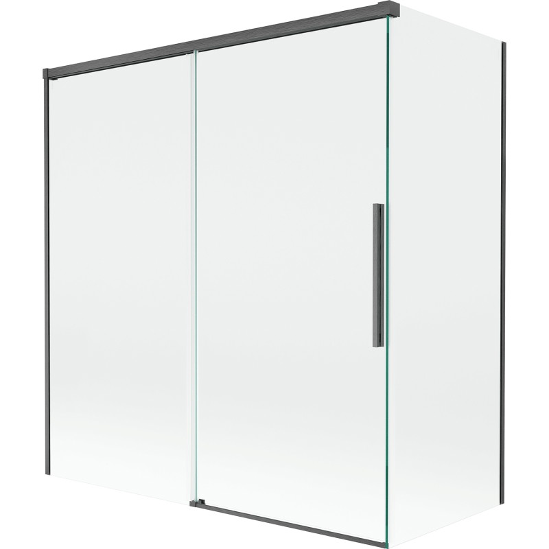 Mexen Rox écran de baignoire à 2 volets coulissants 150 + 70 x 150 cm, transparent, gris canon brossé - 8C9-150-070-66-00