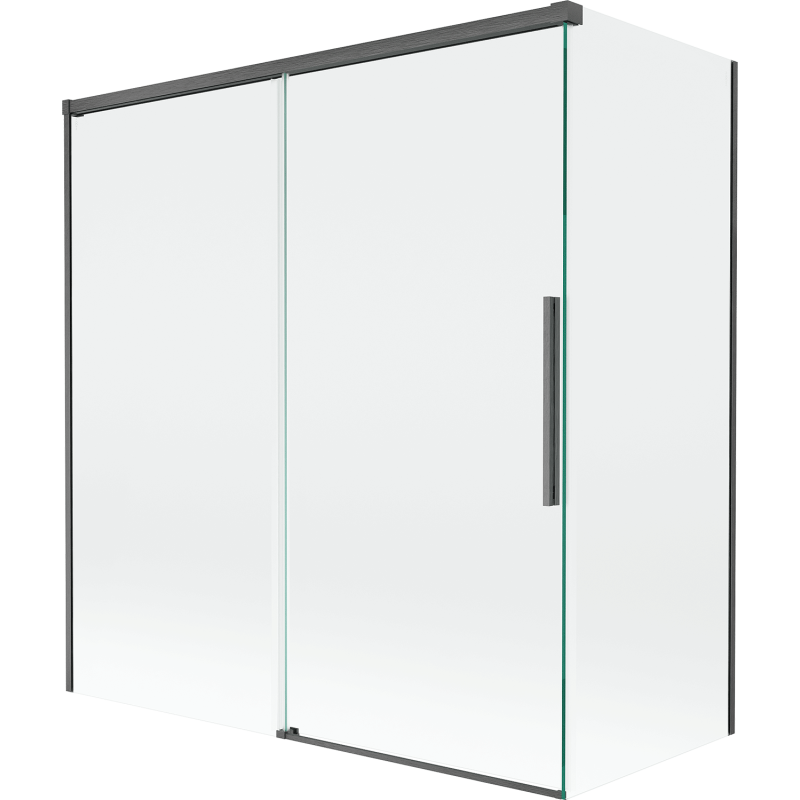 Pare-douche Mexen Rox 2 volets coulissants 150 + 70 x 150 cm, transparent, gris canon brossé - 8C9-150-070-66-00