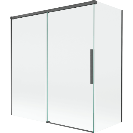 Pare-douche Mexen Rox 2 volets coulissants 150 + 70 x 150 cm, transparent, gris canon brossé - 8C9-150-070-66-00