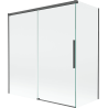 Pare-douche Mexen Rox 2 volets coulissants 150 + 70 x 150 cm, transparent, gris canon brossé - 8C9-150-070-66-00