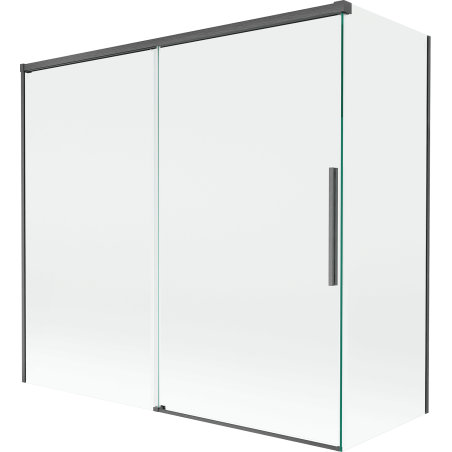 Mexen Rox paroi de douche à 2 volets coulissants 170 + 70 x 150 cm, transparent, gris fusil brossé - 8C9-170-070-66-00