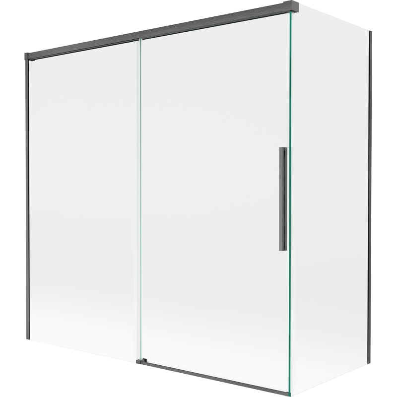 Mexen Rox paroi de douche à 2 volets coulissants 160 + 75 x 150 cm, transparent, gris canon brossé - 8C9-160-075-66-00