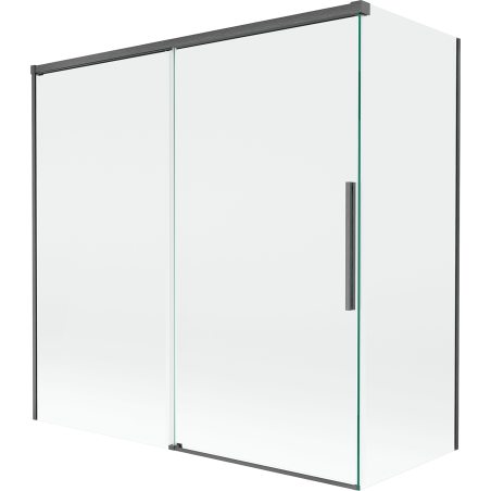 Mexen Rox paroi de douche à 2 volets coulissants 160 + 75 x 150 cm, transparent, gris canon brossé - 8C9-160-075-66-00