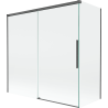 Mexen Rox paroi de douche à 2 volets coulissants 160 + 75 x 150 cm, transparent, gris canon brossé - 8C9-160-075-66-00