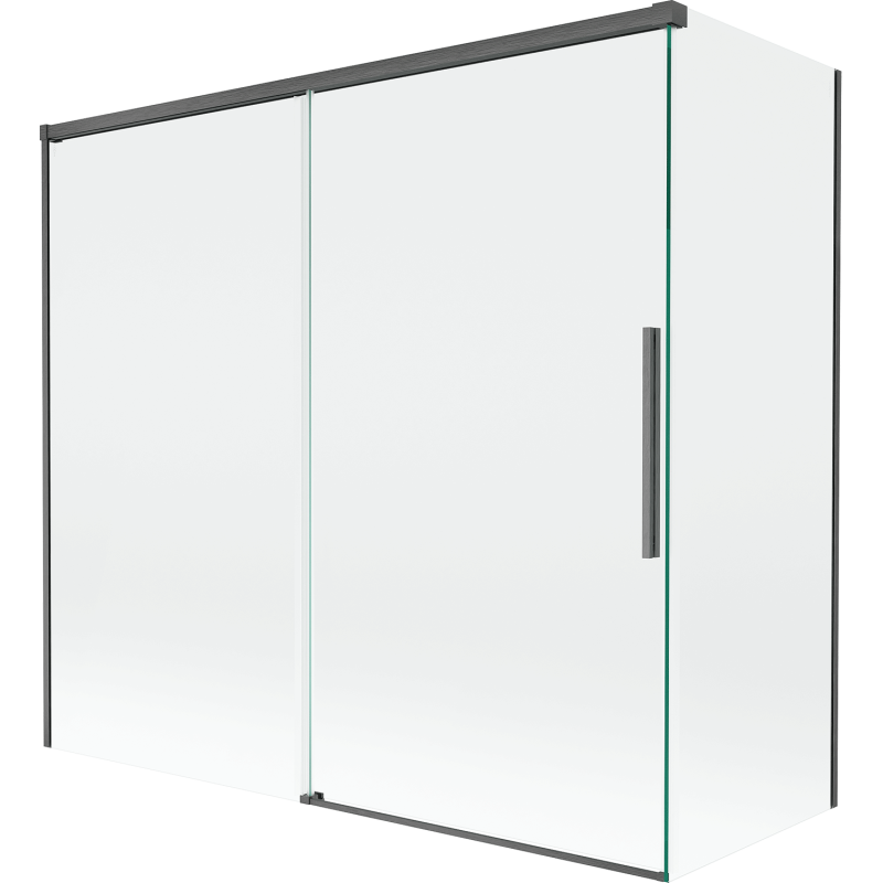 Mexen Rox paroi de baignoire, 2 battants, coulissante, 170 + 75 x 150 cm, transparent, gris canon brossé - 8C9-170-075-66-00