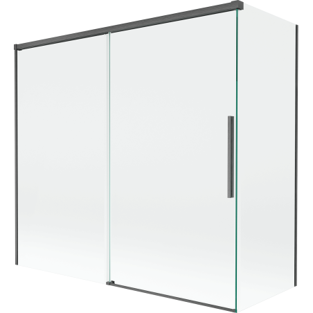 Mexen Rox paroi de baignoire, 2 battants, coulissante, 170 + 75 x 150 cm, transparent, gris canon brossé - 8C9-170-075-66-00