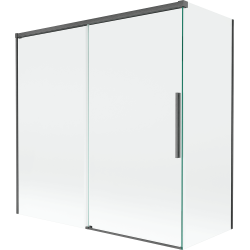 Mexen Rox paroi de douche 2 volets coulissants 160 + 80 x 150 cm, transparent, gris pistolet brossé - 8C9-160-080-66-00