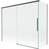 Mexen Rox pare-douche de bain coulissant à 2 vantaux 180 + 80 x 150 cm, transparent, gris canon brossé - 8C9-180-080-66-00