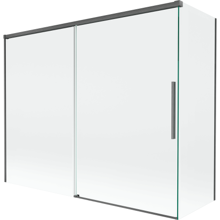 Mexen Rox paroi de douche à 2 volets coulissante 190 + 80 x 150 cm, transparent, gris fusil brossé - 8C9-190-080-66-00