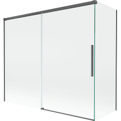Mexen Rox paroi de baignoire 2 volets coulissants 180 + 90 x 150 cm, transparent, gris canon brossé - 8C9-180-090-66-00