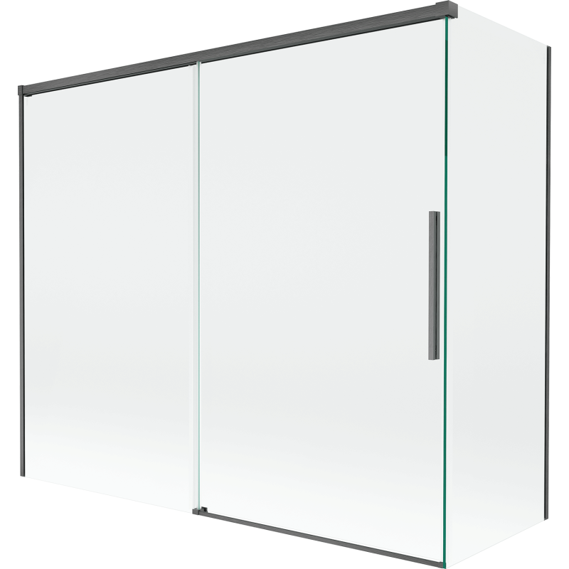 Mexen Rox paroi de baignoire 2 volets coulissants 180 + 90 x 150 cm, transparent, gris canon brossé - 8C9-180-090-66-00