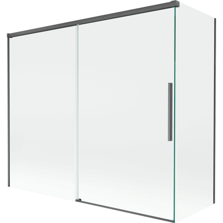 Mexen Rox paroi de baignoire 2 volets coulissants 180 + 90 x 150 cm, transparent, gris canon brossé - 8C9-180-090-66-00