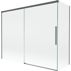 Mexen Rox paroi de douche à 2 battants coulissants 190 + 90 x 150 cm, transparent, gris fusil brossé - 8C9-190-090-66-00