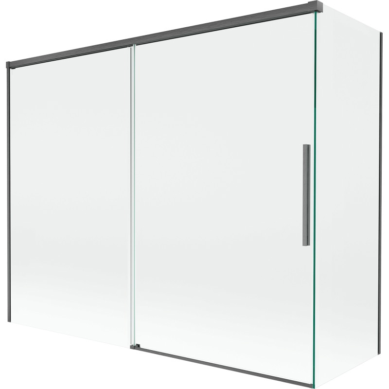 Mexen Rox paroi de baignoire à 2 battants coulissante 190 + 90 x 150 cm, transparent, gris canon brossé - 8C9-190-090-66-00