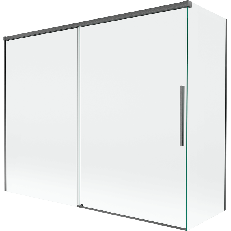 Mexen Rox paroi de baignoire à 2 volets coulissants 190 + 90 x 150 cm, transparent, gris gun brossé - 8C9-190-090-66-00