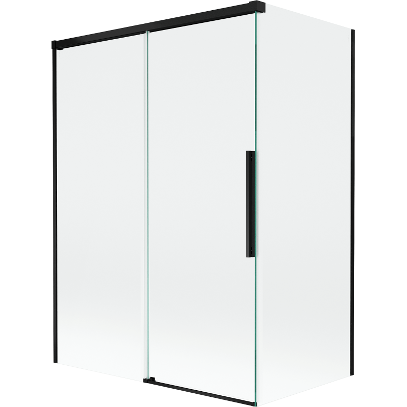 Mexen Rox paravent de baignoire coulissant à 2 vantaux 120 + 70 x 150 cm, transparent, noir - 8C9-120-070-70-00