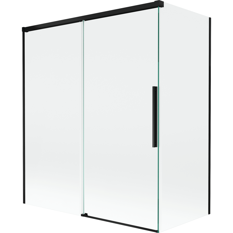 Mexen Rox paroi de douche à 2 battants coulissants 140 + 70 x 150 cm, transparent, noir - 8C9-140-070-70-00