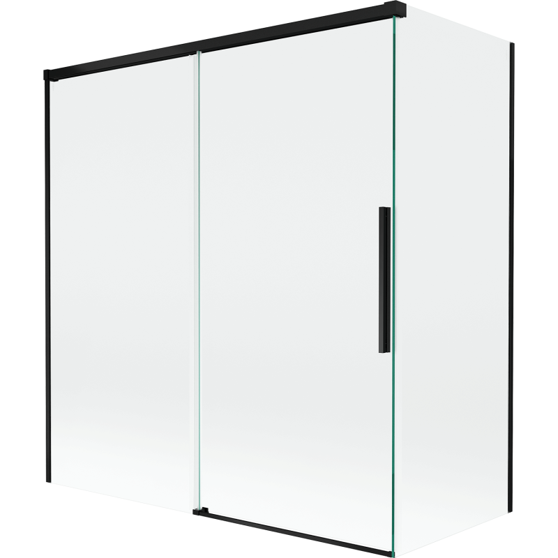 Paravent de baignoire Mexen Rox 2 battants coulissants 150 + 70 x 150 cm, transparent, noir - 8C9-150-070-70-00