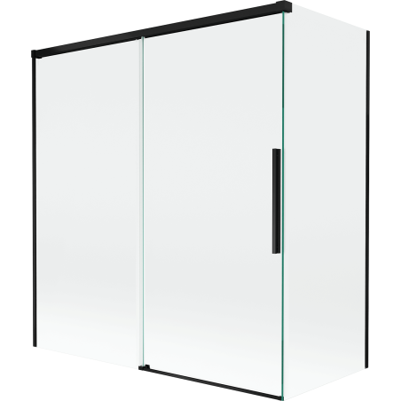 Mexen Rox paroi de bain à 2 volets coulissants 150 + 70 x 150 cm, transparent, noir - 8C9-150-070-70-00