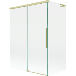 Mexen Rox L paroi de baignoire à 2 volets coulissante 120 + 70 x 150 cm, transparent, doré brossé - 8C9L-120-070-55-00