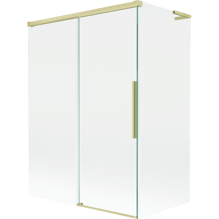 Mexen Rox L paroi de baignoire à 2 volets coulissante 120 + 70 x 150 cm, transparent, doré brossé - 8C9L-120-070-55-00