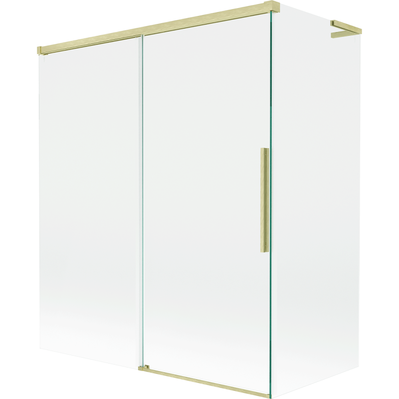 Mexen Rox L paroi de baignoire 2 volets coulissante 140 + 70 x 150 cm, transparent, or brossé - 8C9L-140-070-55-00