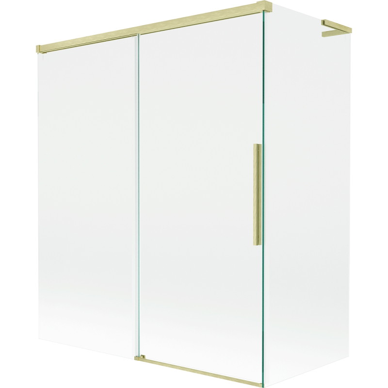 Mexen Rox L paroi de baignoire 2 volets coulissants 140 + 70 x 150 cm, transparent, or brossé - 8C9L-140-070-55-00