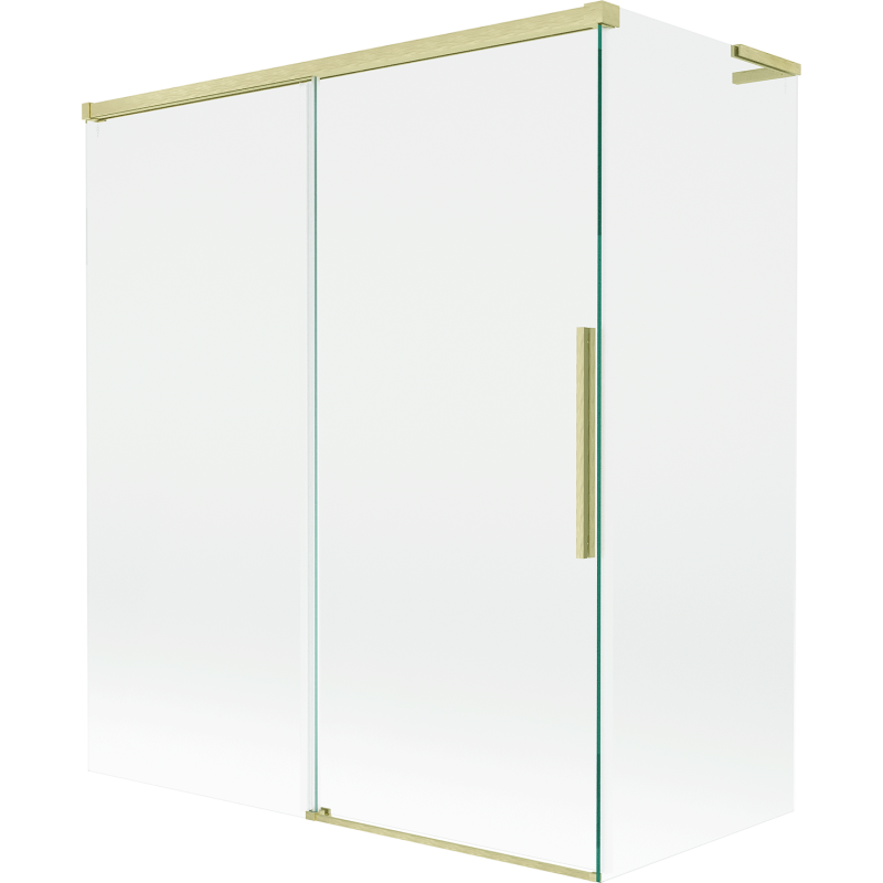 Mexen Rox L paroi de baignoire à 2 battants coulissants 140 + 70 x 150 cm, transparent, doré brossé - 8C9L-140-070-55-00
