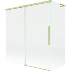Mexen Rox L paroi de baignoire coulissante à 2 panneaux 150 + 70 x 150 cm, transparent, or brossé - 8C9L-150-070-55-00