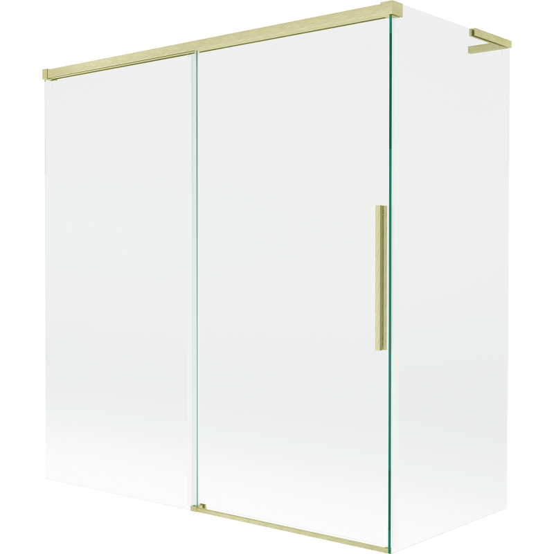 Mexen Rox L paroi de baignoire 2 battants coulissants 150 + 70 x 150 cm, transparent, or brossé - 8C9L-150-070-55-00