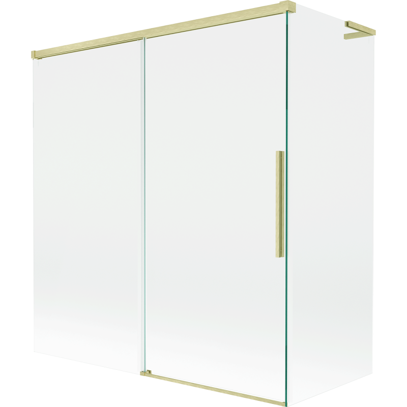 Mexen Rox L paroi de baignoire coulissante à 2 panneaux 150 + 70 x 150 cm, transparent, or brossé - 8C9L-150-070-55-00