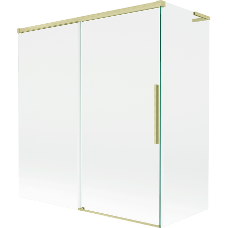 Mexen Rox L paroi de baignoire 2 battants coulissants 150 + 70 x 150 cm, transparent, or brossé - 8C9L-150-070-55-00