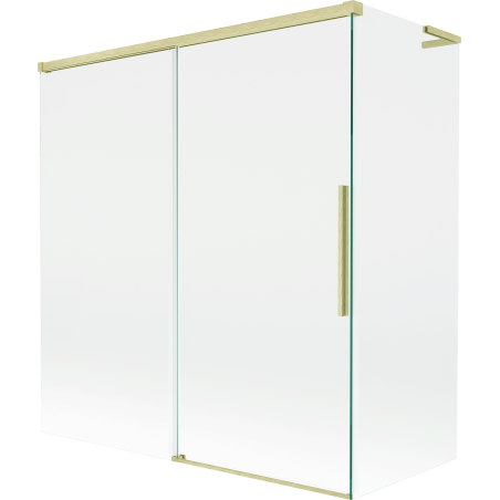 Mexen Rox L paroi de baignoire coulissante à 2 panneaux 150 + 70 x 150 cm, transparent, or brossé - 8C9L-150-070-55-00