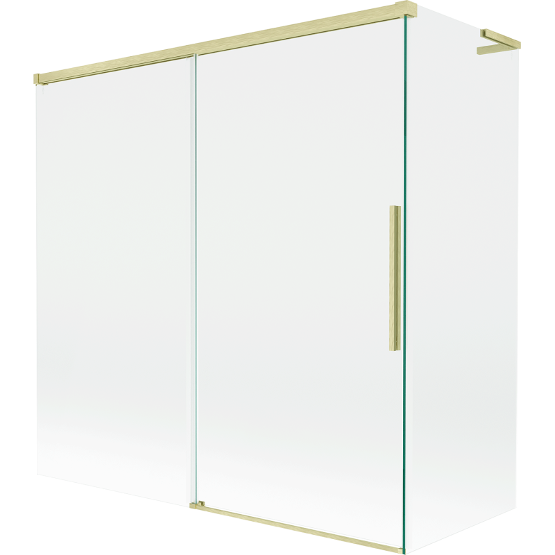 Mexen Rox L paroi de baignoire coulissante à 2 volets 160 + 70 x 150 cm, transparent, or brossé - 8C9L-160-070-55-00