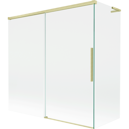 Mexen Rox L paroi de baignoire coulissante à 2 volets 160 + 70 x 150 cm, transparent, or brossé - 8C9L-160-070-55-00