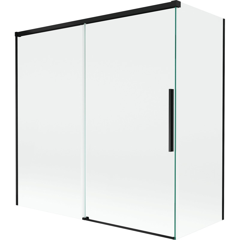 Mexen Rox paravent de baignoire coulissant 2 volets 160 + 75 x 150 cm, transparent, noir - 8C9-160-075-70-00
