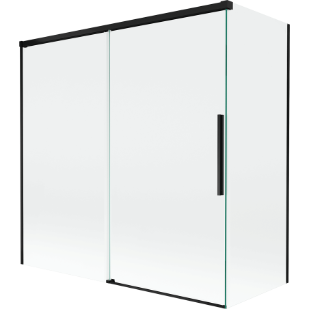 Mexen Rox paravent de baignoire coulissant 2 volets 160 + 75 x 150 cm, transparent, noir - 8C9-160-075-70-00