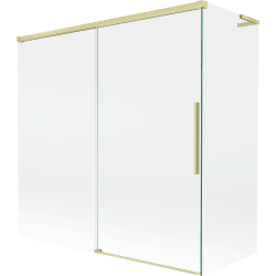 Mexen Rox L paravent de baignoire coulissant à 2 vantaux 160 + 75 x 150 cm, transparent, or brossé - 8C9L-160-075-55-00