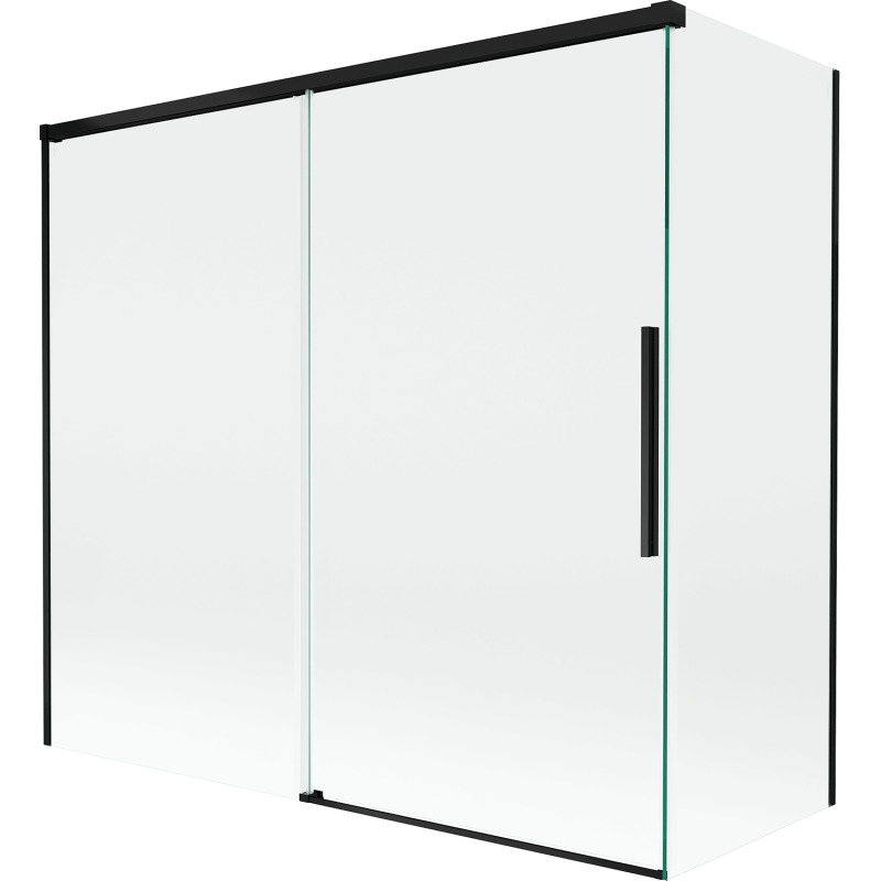 Mexen Rox paroi de douche à 2 volets coulissants 170 + 75 x 150 cm, transparent, noir - 8C9-170-075-70-00