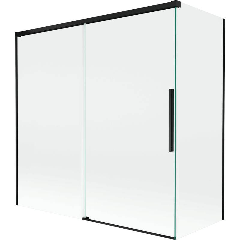Mexen Rox paroi de baignoire coulissante à 2 vantaux 160 + 80 x 150 cm, transparent, noir - 8C9-160-080-70-00