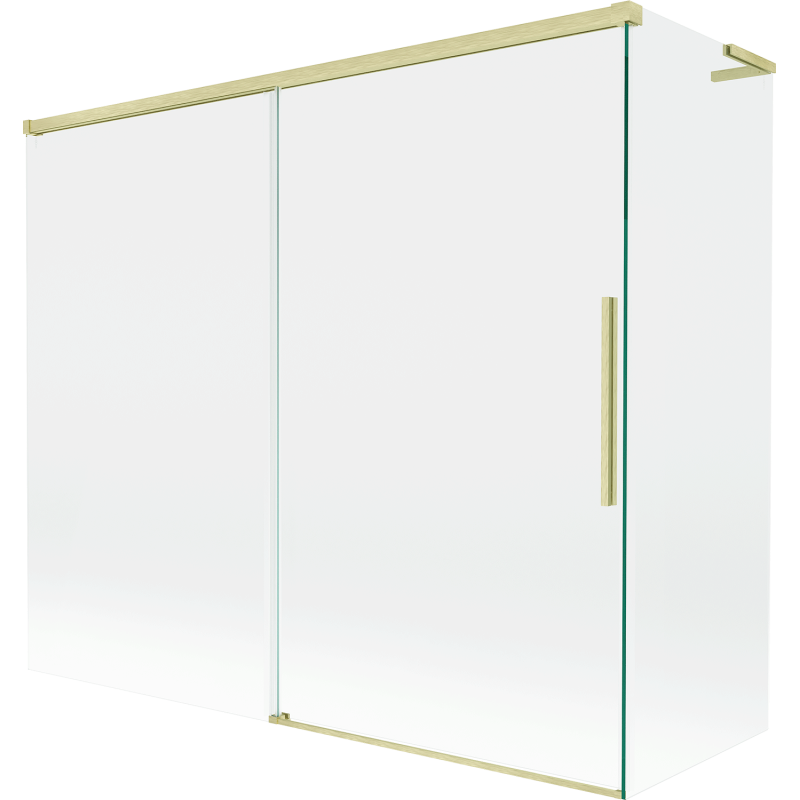 Mexen Rox L paroi de baignoire 2 volets coulissants 180 + 90 x 150 cm, transparent, or brossé - 8C9L-180-090-55-00