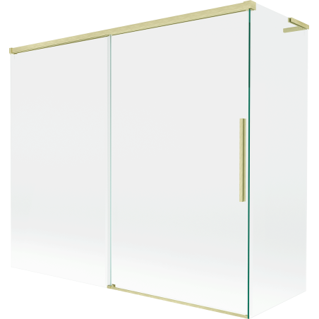 Mexen Rox L paroi de baignoire 2 volets coulissants 180 + 90 x 150 cm, transparent, or brossé - 8C9L-180-090-55-00