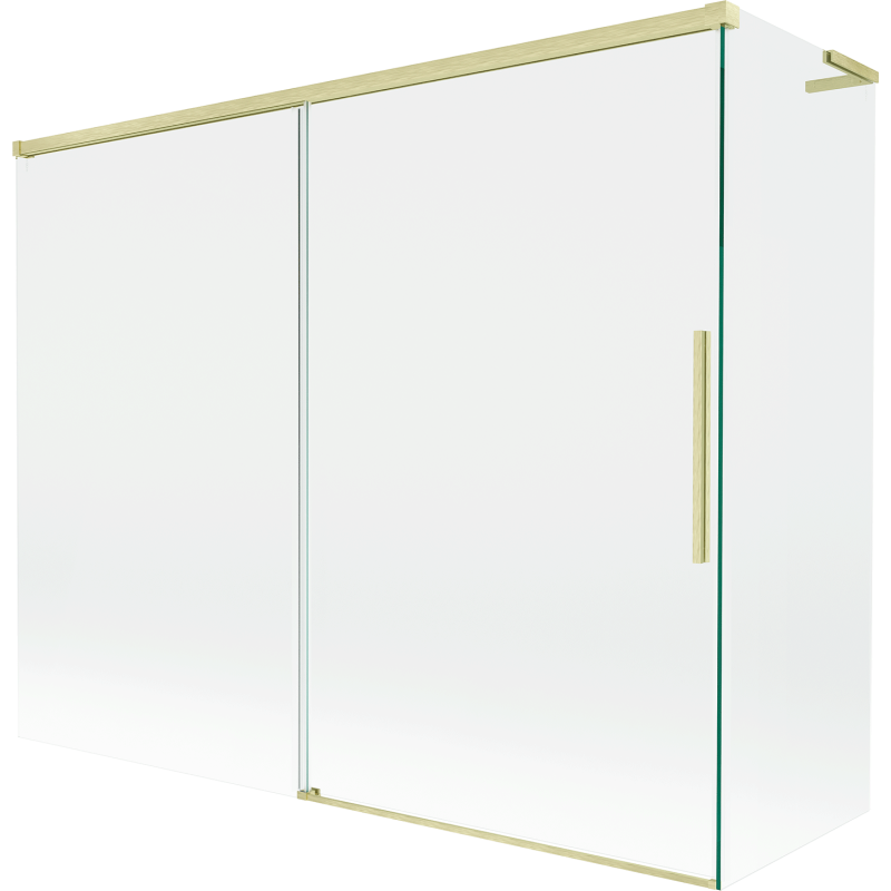 Mexen Rox L paroi de baignoire coulissante à 2 vantaux 190 + 90 x 150 cm, transparent, or brossé - 8C9L-190-090-55-00