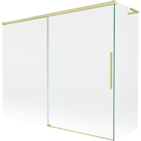 Mexen Rox L paroi de baignoire coulissante à 2 vantaux 190 + 90 x 150 cm, transparent, or brossé - 8C9L-190-090-55-00