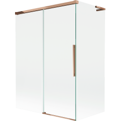 Mexen Rox L paroi de baignoire coulissante à 2 volets 120 + 70 x 150 cm, transparent, or rose - 8C9L-120-070-60-00