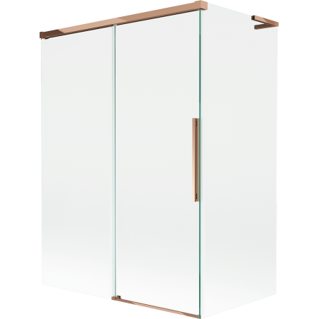 Mexen Rox L pare-douche pour baignoire à deux panneaux coulissants 120 + 70 x 150 cm, transparent, or rose - 8C9L-120-070-60-00