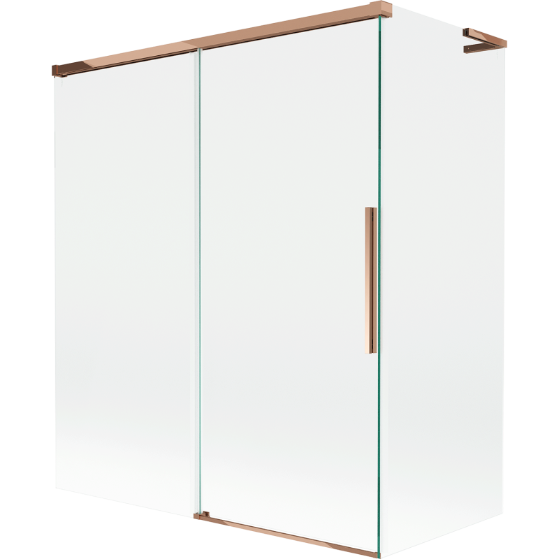 Mexen Rox L paroi de baignoire à 2 volets coulissants 140 + 70 x 150 cm, transparent, or rose - 8C9L-140-070-60-00